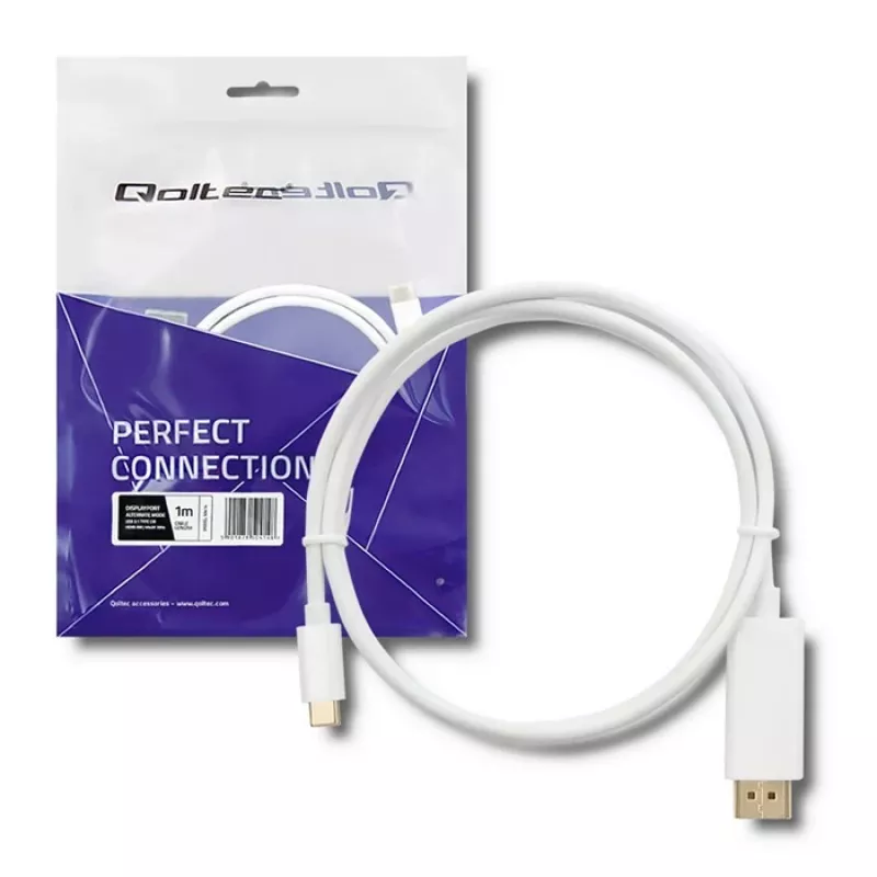 Qoltec USB 3.1 Type-C mannelijk naar HDMI Type A mannelijk adapterkabel, 4K, Alternate Mode, 1m, zwart
