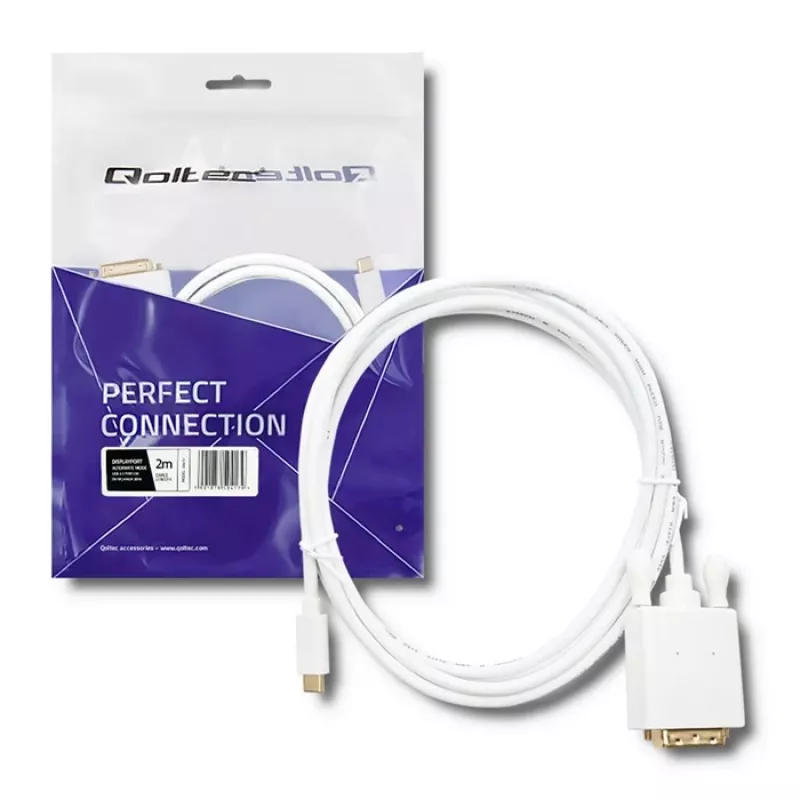 Qoltec USB 3.1 Type-C stekker naar DVI-D stekker adapterkabel 2m 4K