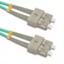 Qoltec SC/UPC naar SC/UPC duplex multimode OM4 glasvezel-patchkabel, 5m, aqua