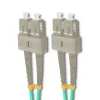 Qoltec SC/UPC naar SC/UPC duplex multimode OM4 glasvezel-patchkabel, 5m, aqua