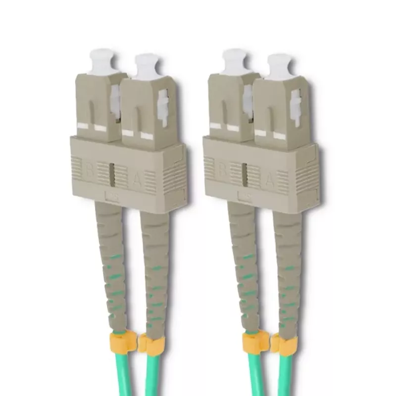 Qoltec SC/UPC naar SC/UPC duplex multimode OM4 glasvezel-patchkabel, 5m, aqua