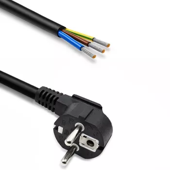 Qoltec stroomkabel haakse SCHUKO CEE 7/7 (E/F) koper gestript vertind 3x1.50 mm² 5m zwart
