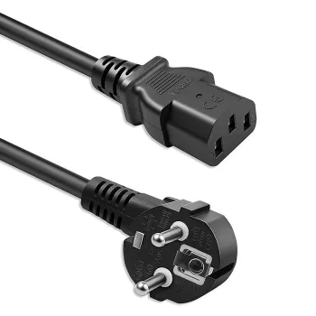 QOLTEC stroomkabel SCHUKO CEE haakse stekker IEC C13 1,8 m zwart