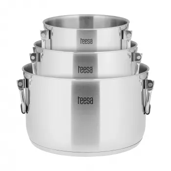 TEESA COOK PRIME 6-delige pannenset, roestvrij staal, geschikt voor inductie