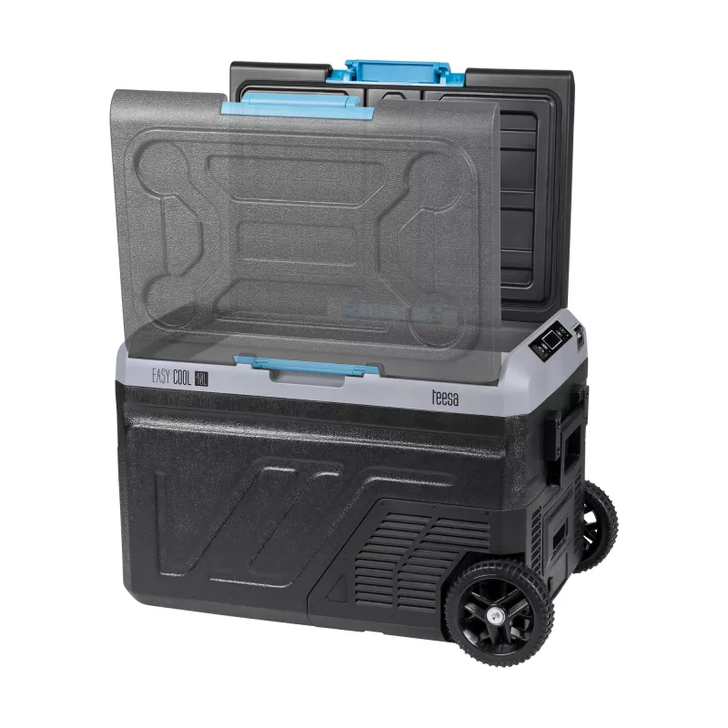 TEESA TSA6002 professionele compressor-koelkast/vriezer 40L, DC12/24V AC230V, batterijcompatibel, grote wielen, stevige greep, Bluetooth