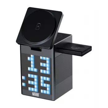 Newell induOne MagPlay MagSafe draadloos oplaadstation met luidspreker en display voor 3 apparaten