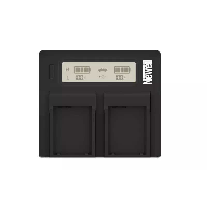 Newell dual-channel LCD-oplader voor Canon LP-E6 accu's
