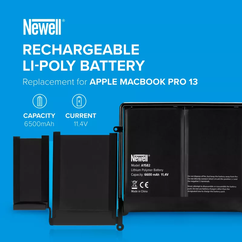 Newell A1582 6500 mAh accu voor Apple MacBook Pro 13