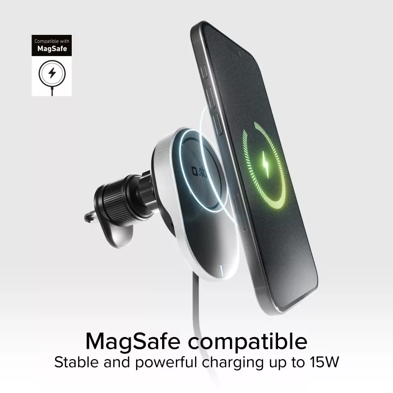 SBS MagSafe magnetische 15W oprolbare kabeloplader - zwart