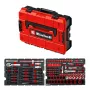 EINHELL-KWB E-Case gereedschapskoffer auto, 121-delig (zwart/rood, met gereedschapsset voor hobby-monteurs)