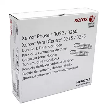 Xerox dubbelpak zwarte tonerpatronen (2 x 3.000 pagina's) voor Phaser 3052/3260, WorkCentre 3215/3225 - OEM 106R02782