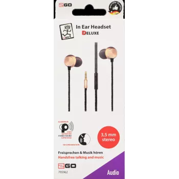 2GO 795962 bedrade in-ear-headset met microfoon – goud