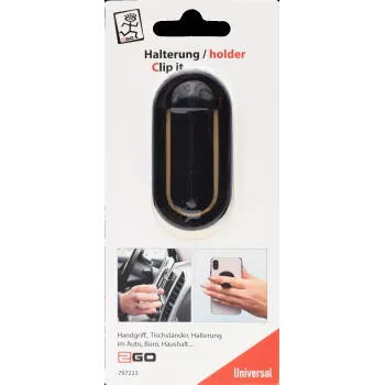 2GO Clip it universele smartphonehouder zwart