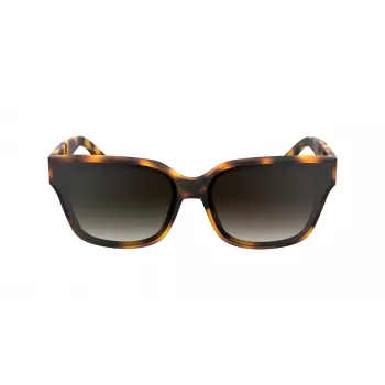 KARL LAGERFELD KL6161S-240 dames zonnebril, oversized vierkante vorm, Havana bruin met bruine verloopglazen, 63/14/140 mm