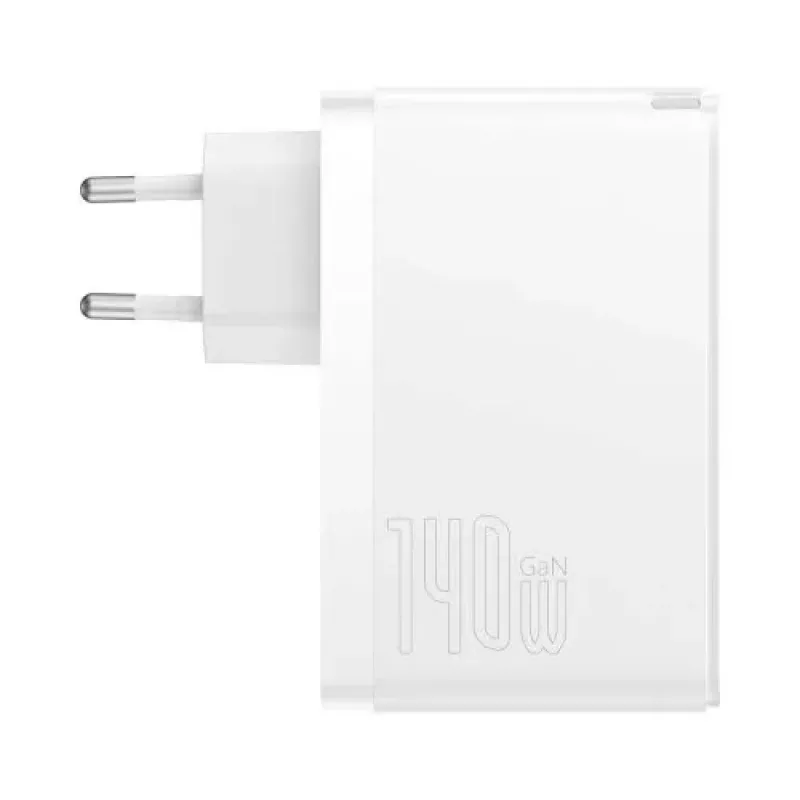 Baseus Travel Charger GaN5 Pro snelle wandlader, C+C+U, 140W, wit, EU-stekker (CCGP100202)