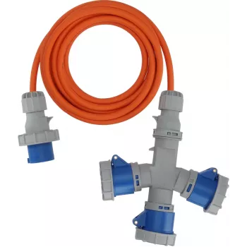 Brennenstuhl 1167670205 verlengkabel 2m H07RN-F 3G 2.5mm² 16A 230V IP44 Schuko grijs/blauw/oranje