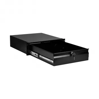 EFB-Elektronik 19 inch 3U toetsenbord-/documentlade, afsluitbaar, RAL 9005 diepzwart