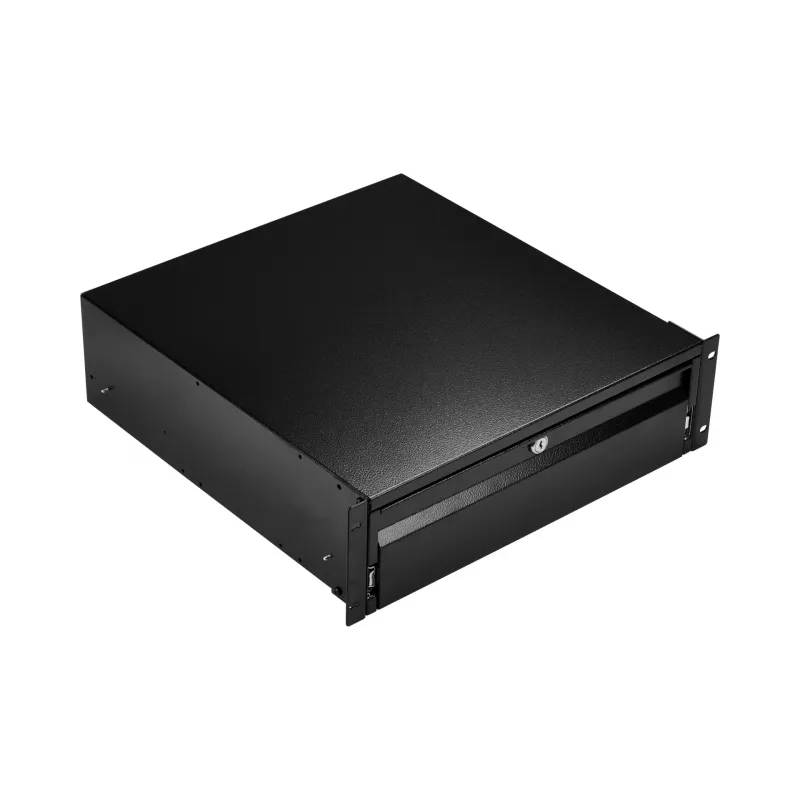 EFB-Elektronik 19 inch 3U toetsenbord-/documentlade, afsluitbaar, RAL 9005 diepzwart