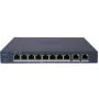 Hikvision DS-3E1510P-EI/M(B) LinkVu 10-poorts Layer 2 managed PoE-switch met 8 PoE-poorten en 2 SFP-uplinks