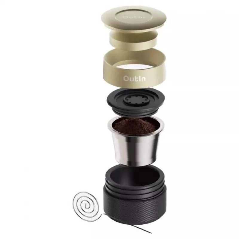 OutIn Nano x Kruve draagbare espressomaker geschenkset zwart/goud