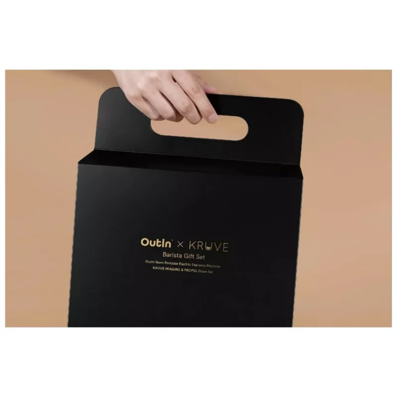 OutIn Nano x Kruve draagbare espressomaker geschenkset zwart/goud