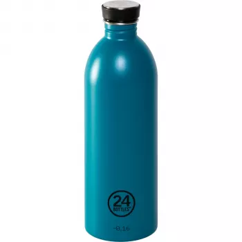 24Bottles Atlantic Bay 1000 ml RVS-waterfles - blauw - fitness wandelen sport