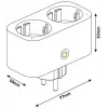 ENTAC slimme WiFi dubbel stopcontact-adapter ES-DSA-WIBLE, wit, 2 stopcontacten, 3680 W