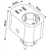 ENTAC slimme WiFi stekker 1x Schuko met 2x USB-A en 1x USB-C, wit