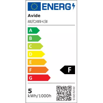 Avide LED filament kaarslamp 4,5W E14 warm wit 2700K
