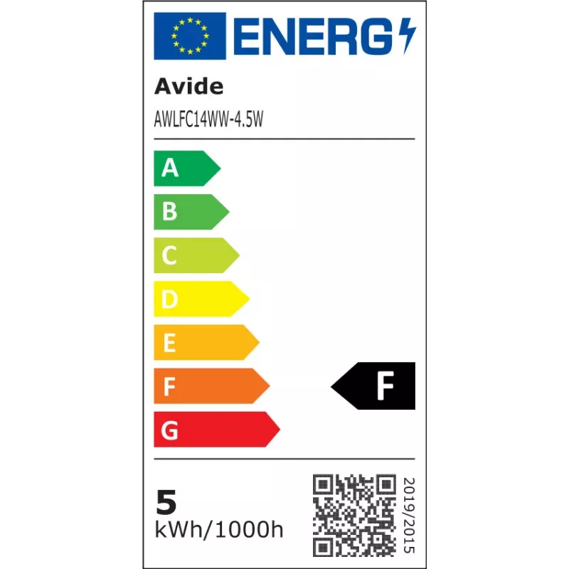 Avide LED filament kaarslamp 4,5W E14 warm wit 2700K