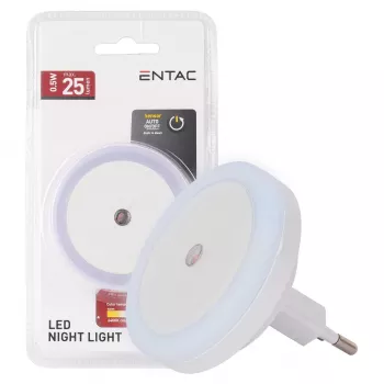 ENTAC nachtlampje 0,5W rond koelwit met schemersensor
