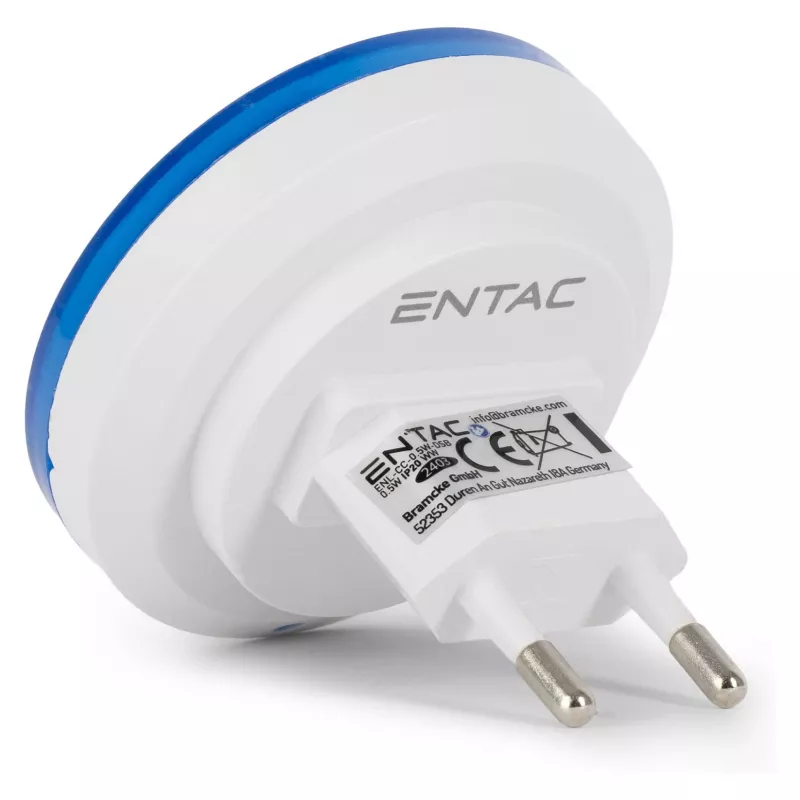 ENTAC nachtlampje 0,5W rond koelwit blauw schemersensor