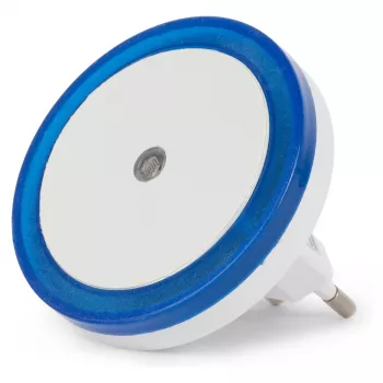 ENTAC nachtlampje 0,5W rond koelwit blauw schemersensor