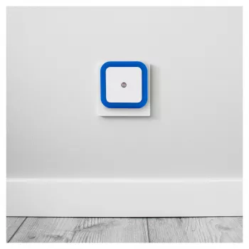 ENTAC nachtlampje 0,5W vierkant blauw schemersensor