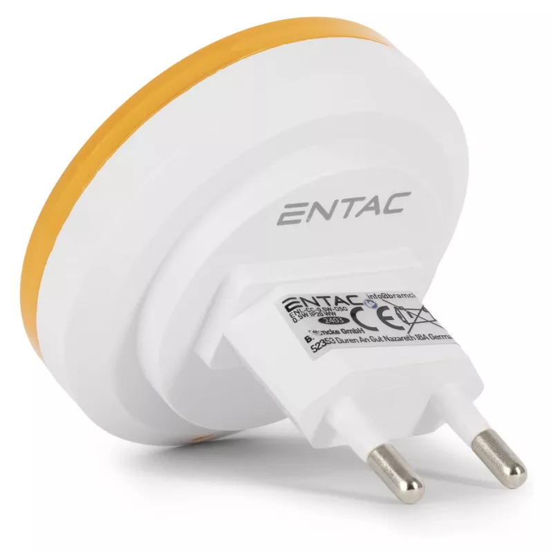 ENTAC nachtlampje 0,5W rond warmwit oranje schemersensor