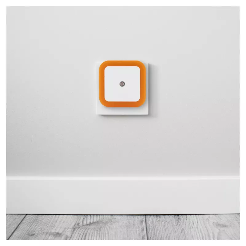 ENTAC nachtlampje 0,5W vierkant warmwit oranje schemersensor