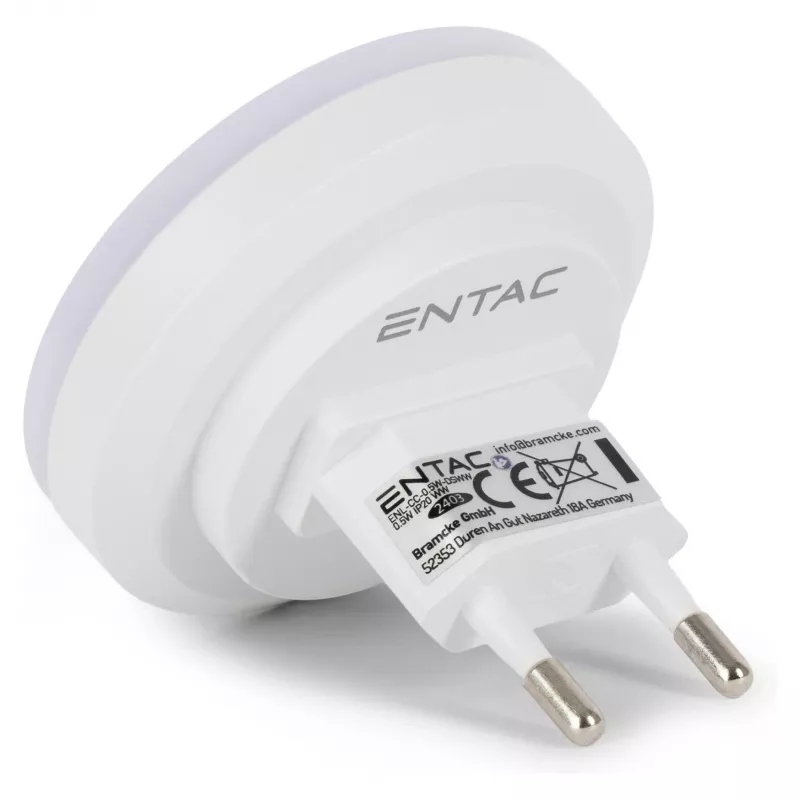 ENTAC LED nachtlampje 0,5W rond warmwit met schemersensor