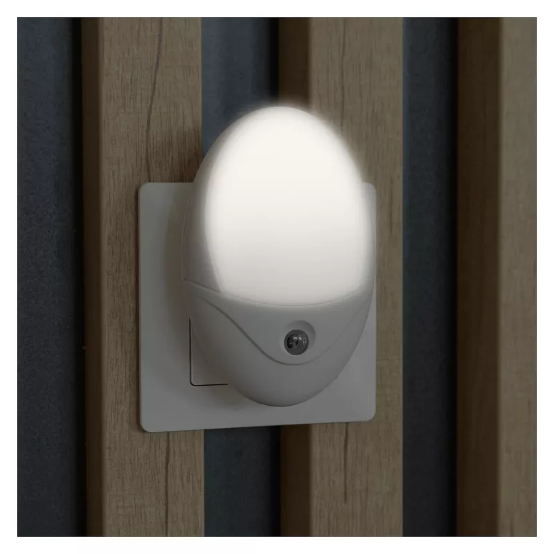 ENTAC LED nachtlampje 0,5W ovaal warmwit met schemersensor