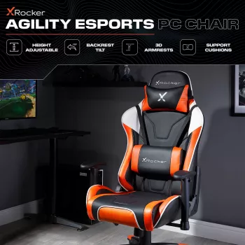 X Rocker Agility eSports gaming bureaustoel - zwart/oranje