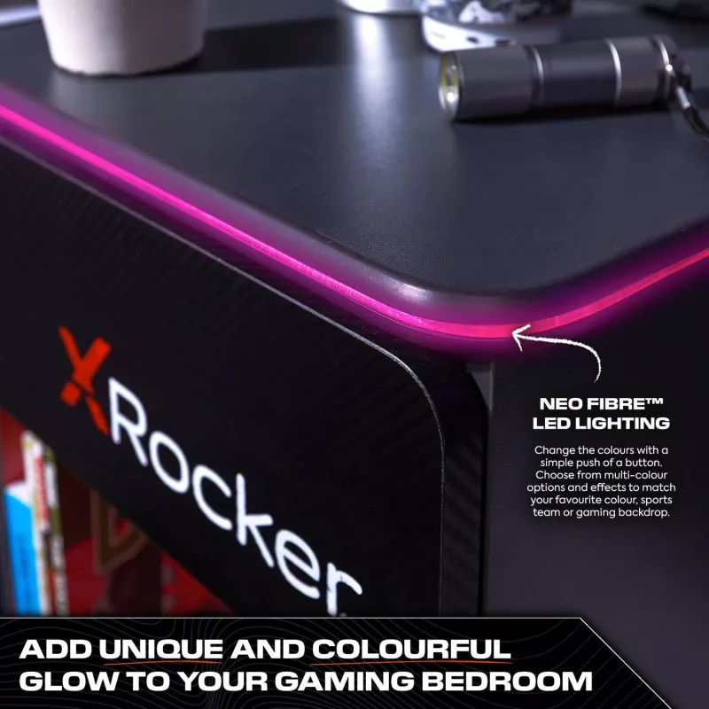 X Rocker gaming nachtkastje met RGB LED-verlichting, grijs/rood