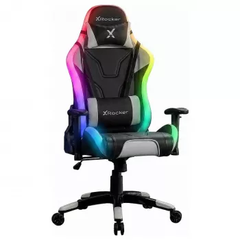 XROCKER gaming stoel zwart met Neo Motion RGB LED-verlichting en comfortkussens
