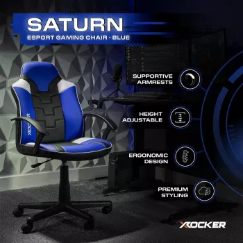 X Rocker Saturn gaming bureaustoel voor kinderen & jongeren - blauw