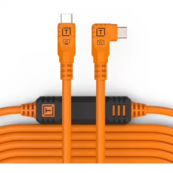 Tether Tools TetherPro USB-C naar USB-C Right Angle oranje 9,4m