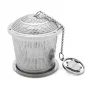 BREDEMEIJER Thee-ei met ketting en lekbakje van RVS 191006