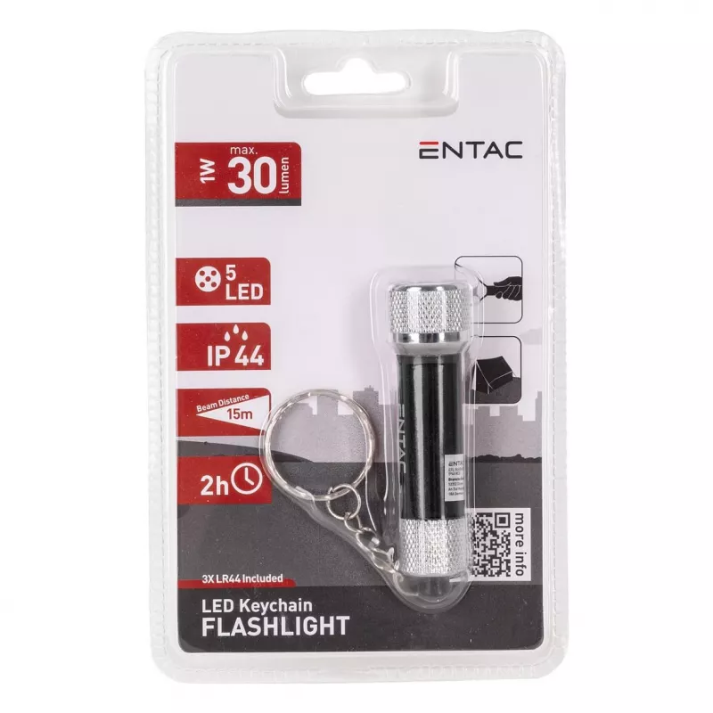 ENTAC 5 LED Sleutelhanger-zaklamp Zwart