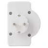 ENTAC Wandcontactdoos-adapter 2x Euro 1x Schuko met schakelaar Wit