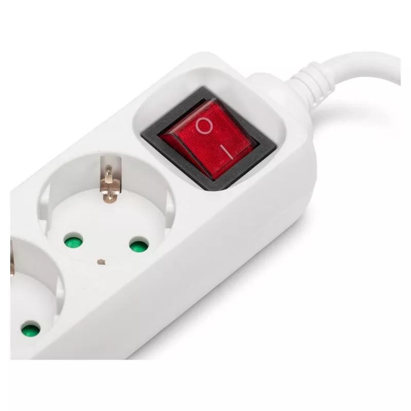 ENTAC Stekkerdoos 3-voudig met USB 1,5m Schakelaar Wit
