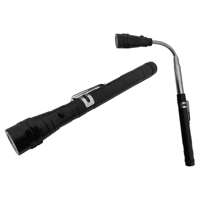 ENTAC EFL-1W-FLEX-ALU 1W LED Zaklamp met telescoophals, Aluminium, Zwart