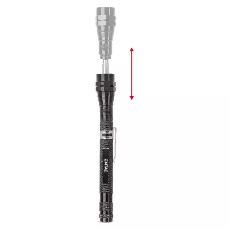 ENTAC EFL-1W-FLEX-ALU 1W LED Zaklamp met telescoophals, Aluminium, Zwart