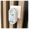 ENTAC Stekkerdoos-adapter met 2x USB-A Wit